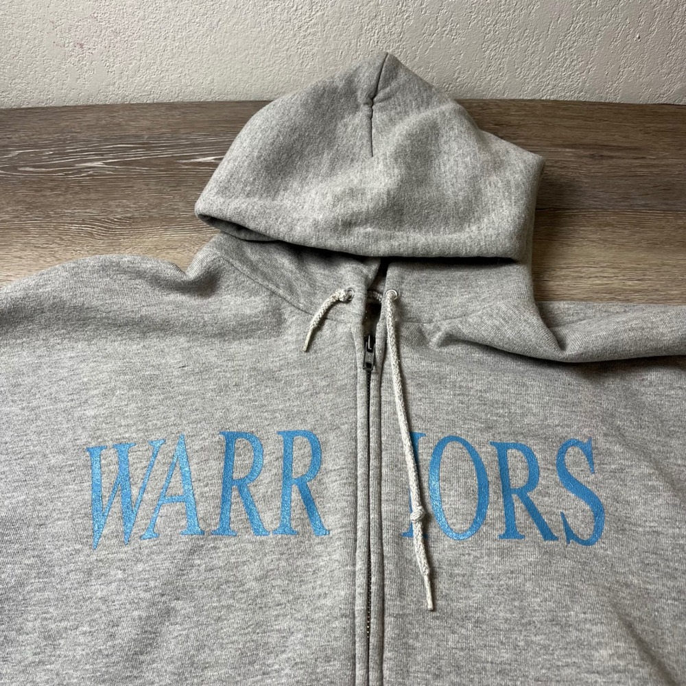 Lee Zip Up Hoodie Mens 2XL Gray Warriors Graphic Heavyweight Sweatshirt - Picture 3 of 9